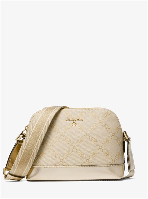 michael kors dome crossbody in gold|Michael Kors jet set dome.